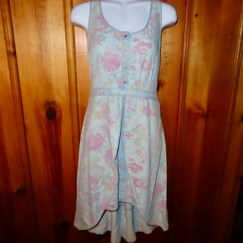 Hinge Floral Chambray Short Casual Dress